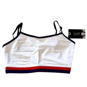 Lumi Collective Color Block Camisole Crop Top red white blue AM dance dancewear